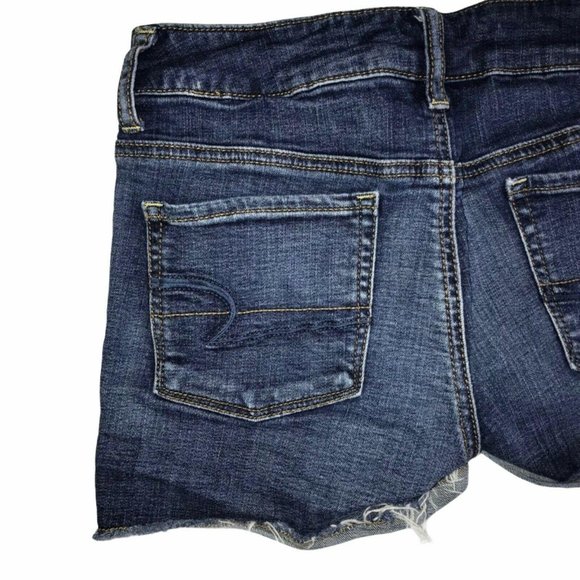 American Eagle Medium Wash Distressed Shorts 2 - Picture 7 of 8